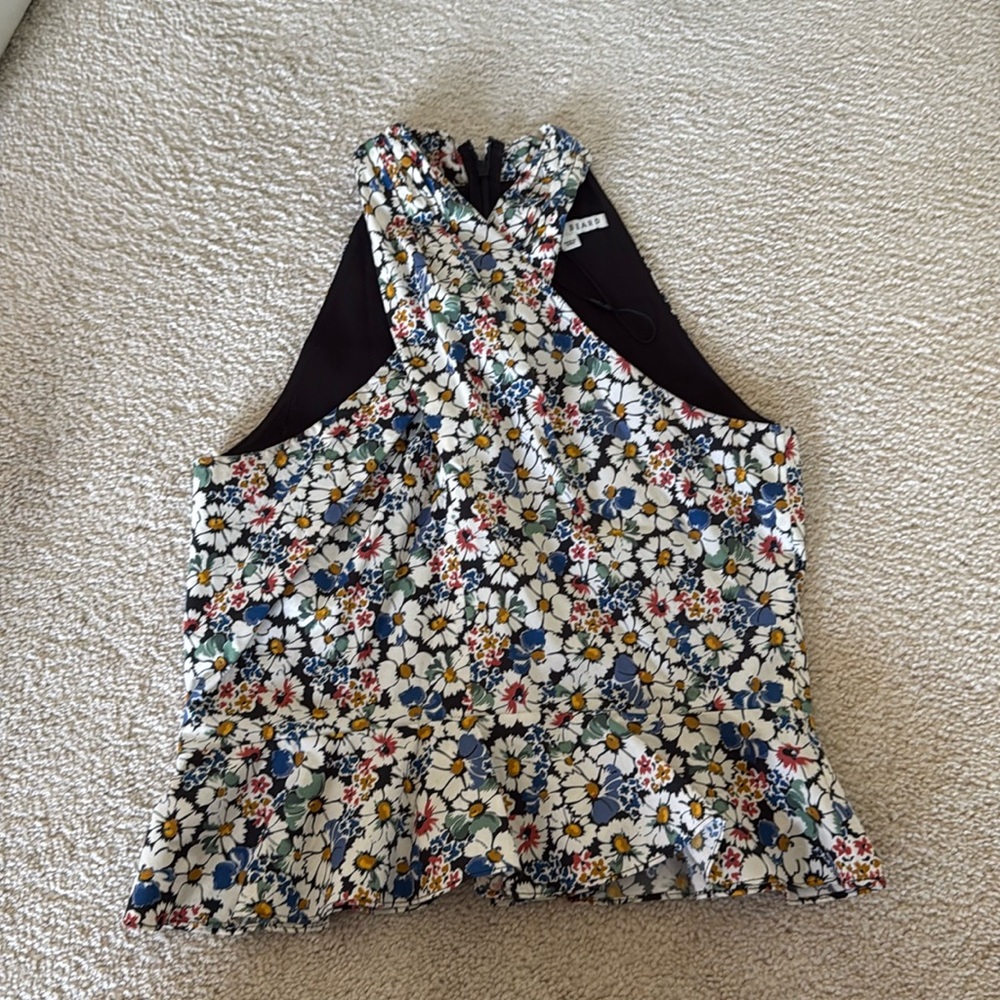 Veronica Beard Drey floral peplum Halter Top